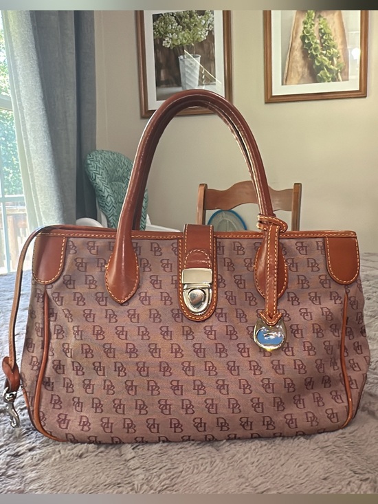 Dooney & Bourke Handbags - Dooney & Bourke Monogram
Canvas & Leather Satchel NEEDS CLEANING INSIDE (bags21)